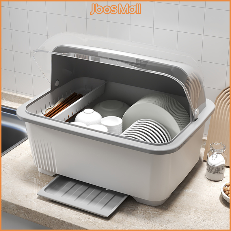 Dish Rack with Cover dustproof Kitchen Dish drainer rack organizer