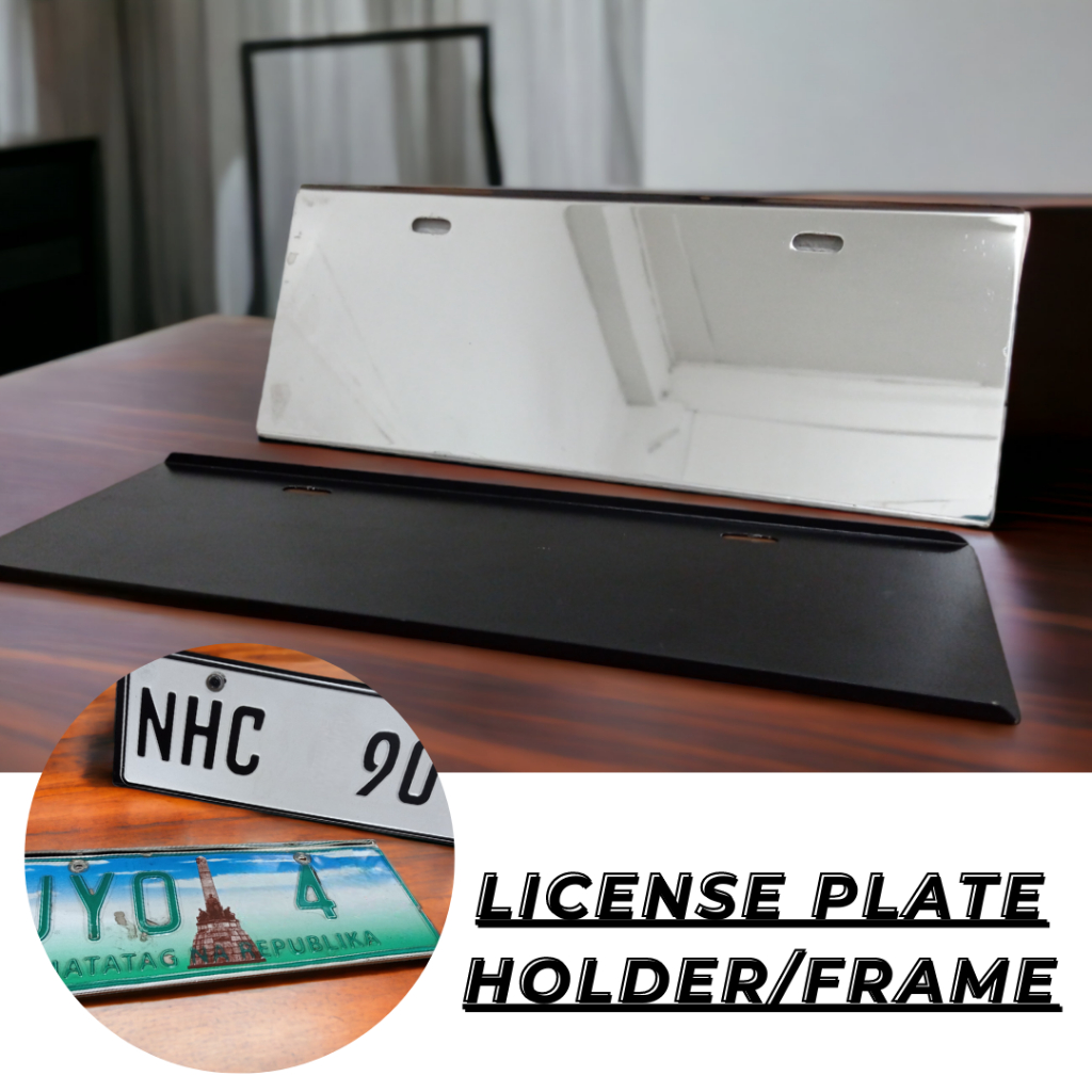 Metalflex 2PIECES Stainless Steel / Black Car Plate Holder with