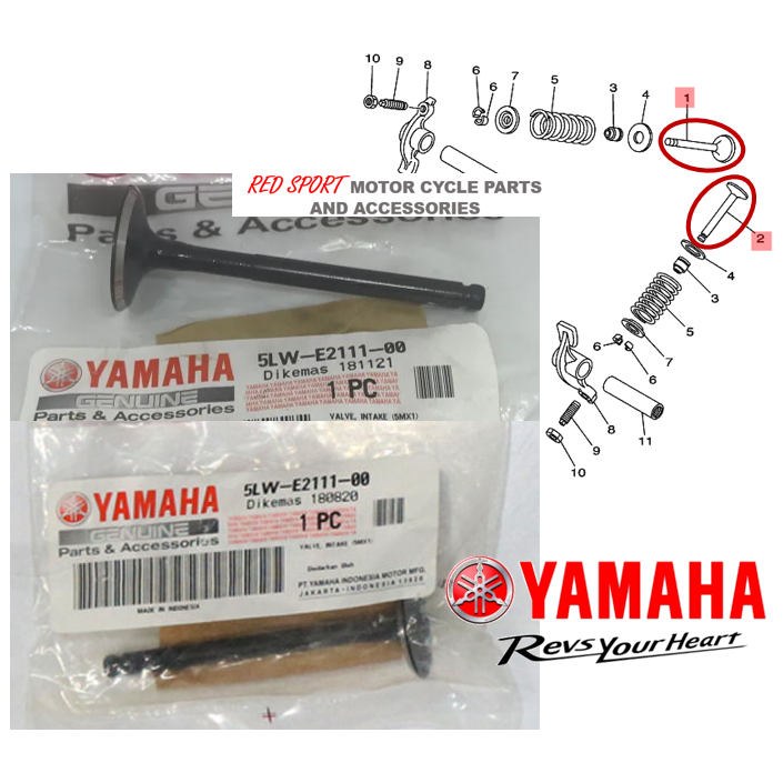 INTAKE VALVE AND EXHAUST VALVE FOR MIO SPORTY / SOULTY / AMORE 5LW