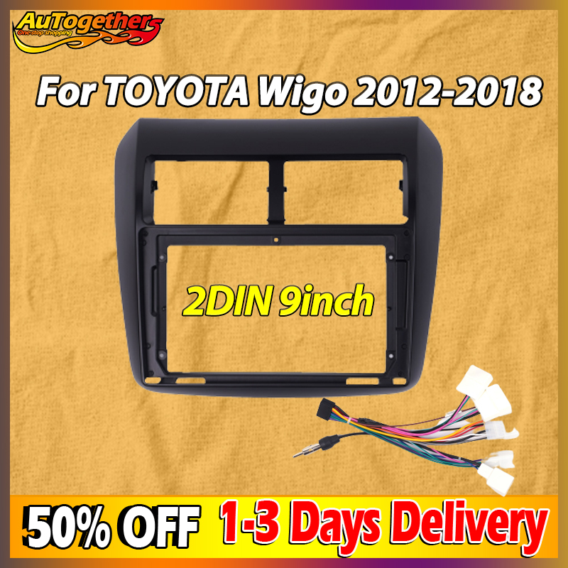 9inch Car Radio Fascia For TOYOTA Wigo 2012-2018 2Din Stereo Panel ...