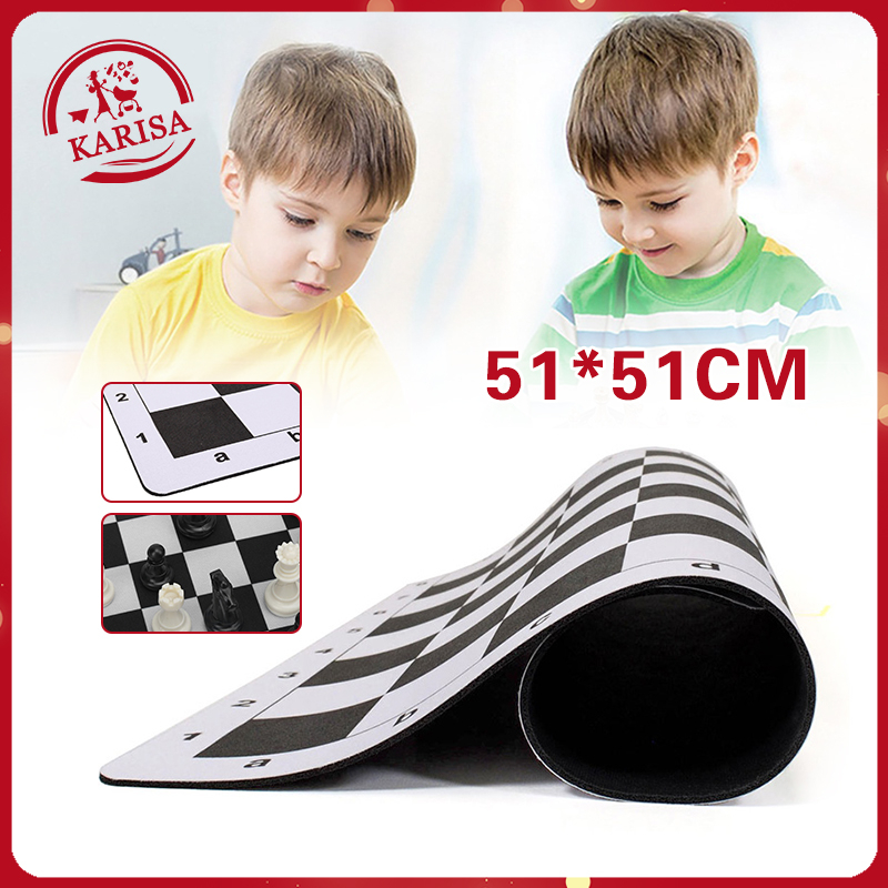 Roll Type Chess Mat 51 x 51 cm Games Tournament Chess Board | Shopee ...