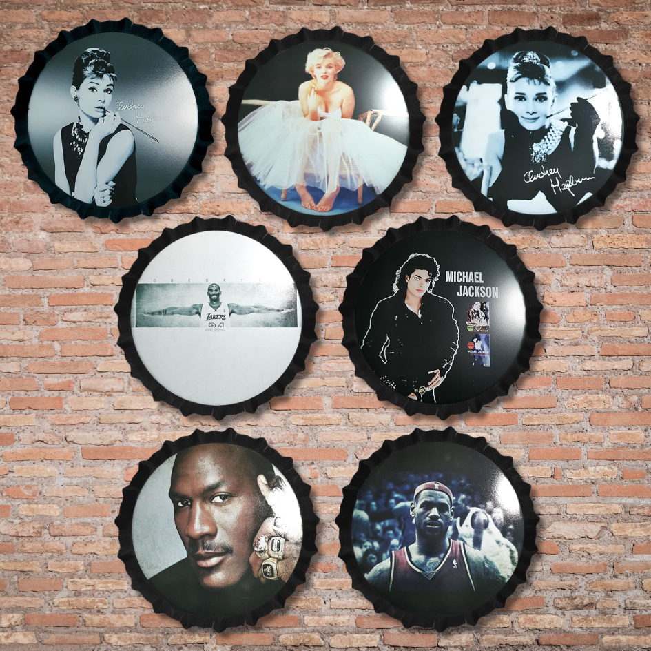 Decors and Beyond Iconic Novelty Rustic Vintage Beer Bottle Cap Wall