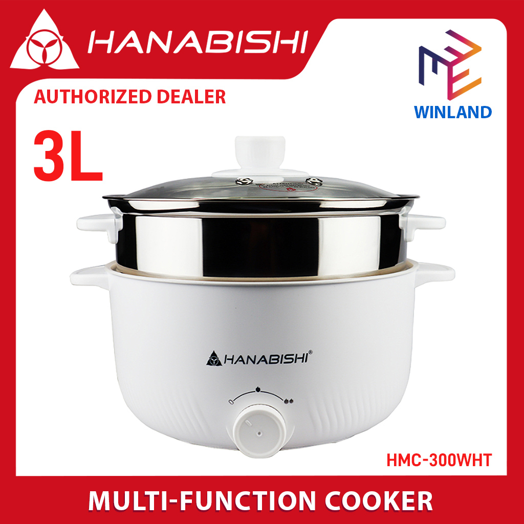 HANABISHI by Winland 3Liters Aesthetic White MultiFunction Cooker HMC