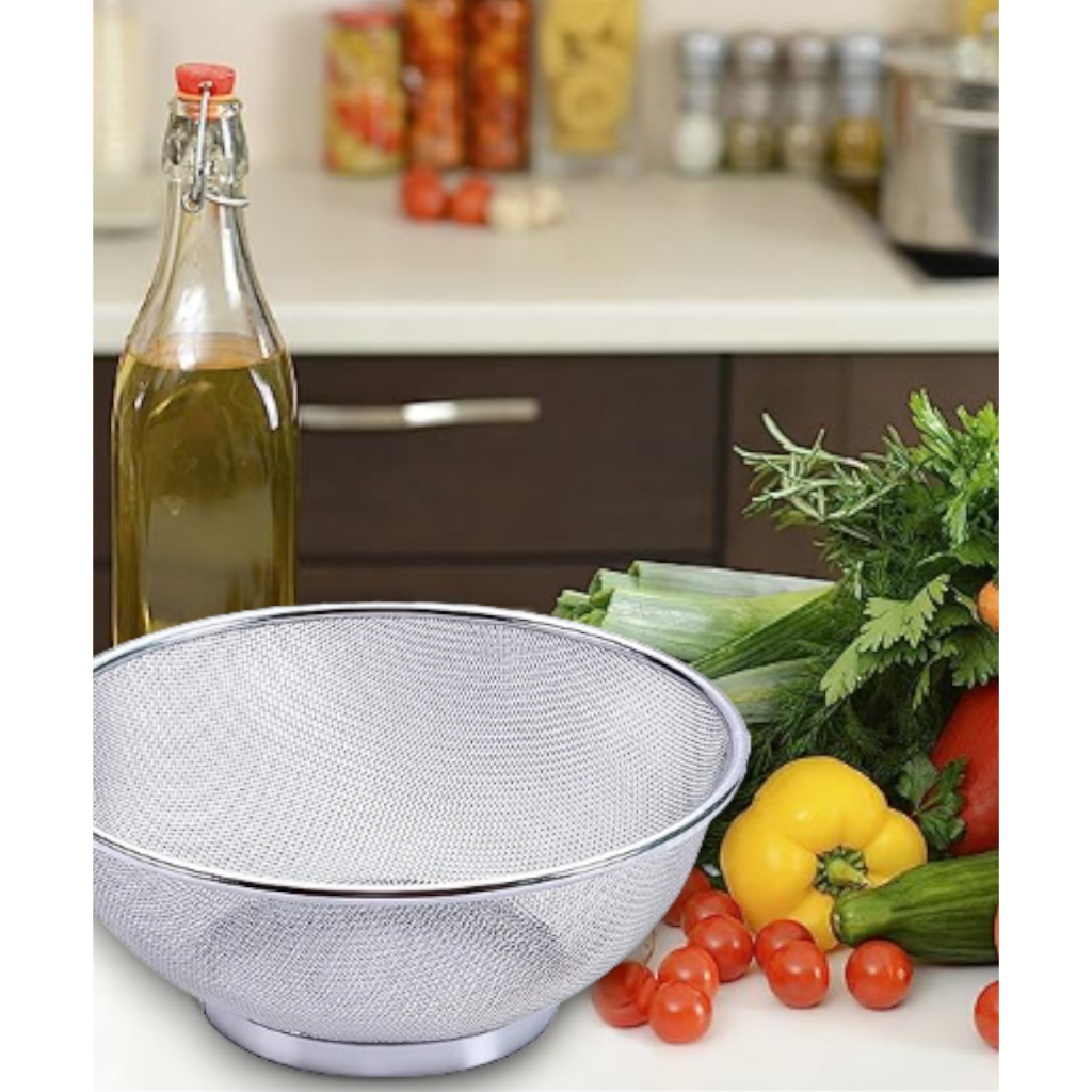 Stainless Steel Mesh Colander Strainer Basket Drainer- Fine Mesh ...