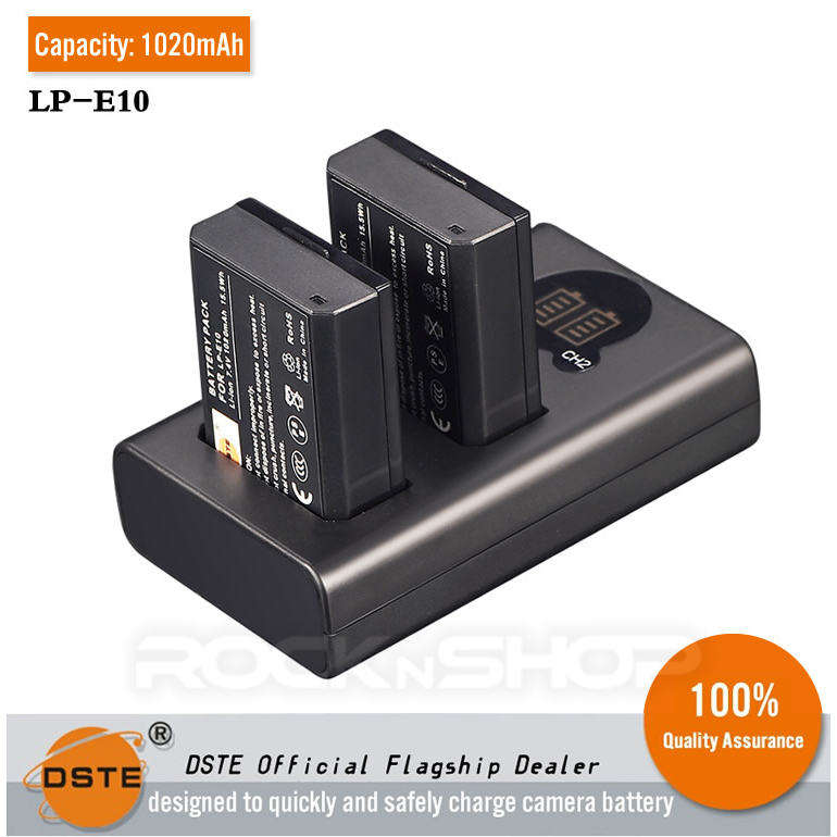 DSTE Replacement for LP-E10 LPE10 Battery or Charger for Canon EOS Rebel T3  EOS KISS X50