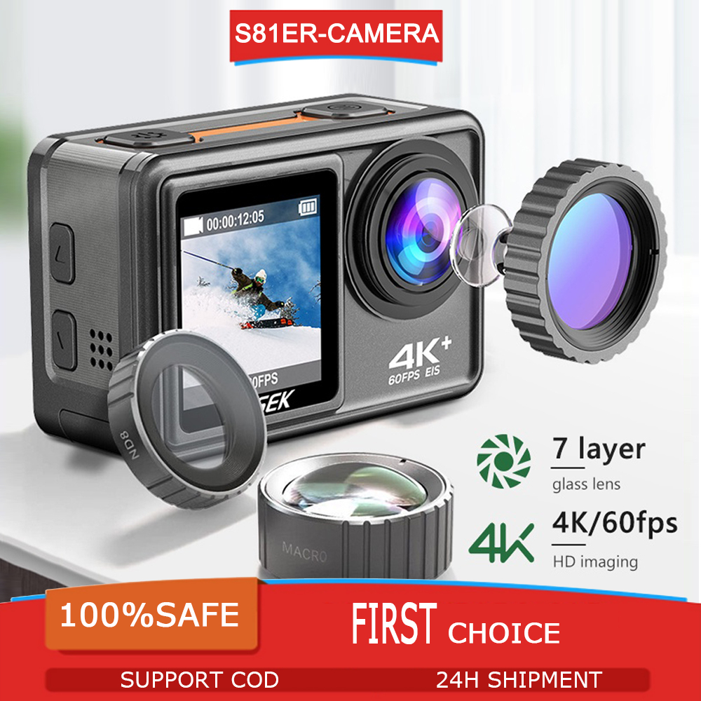 AUSEK ATS81ER 4K / 60FPS Action Camera EIS AntiShake / IPS Dual Color