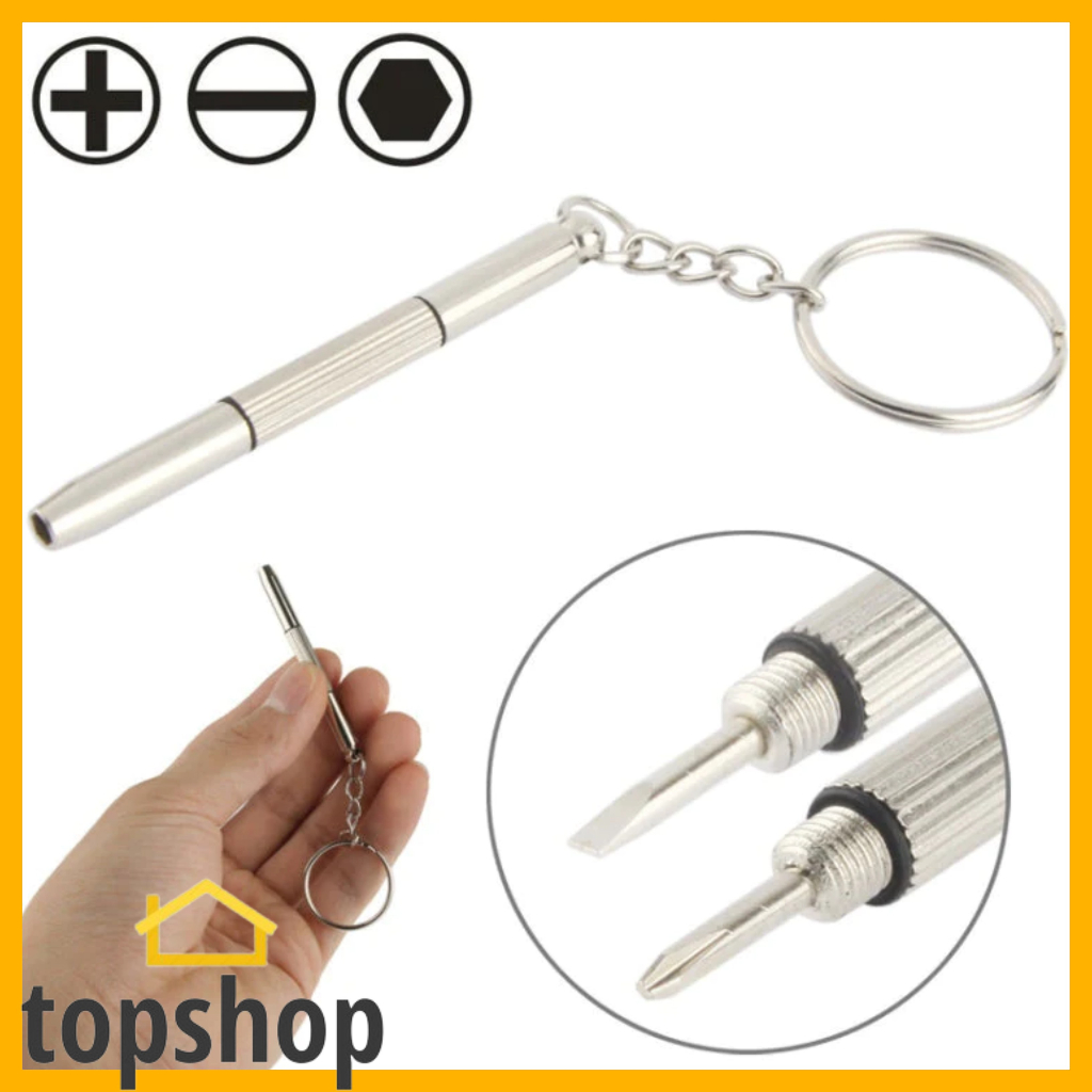 3 in 1 Mini Screwdriver Keyring Glasses Phone Watch Precision
