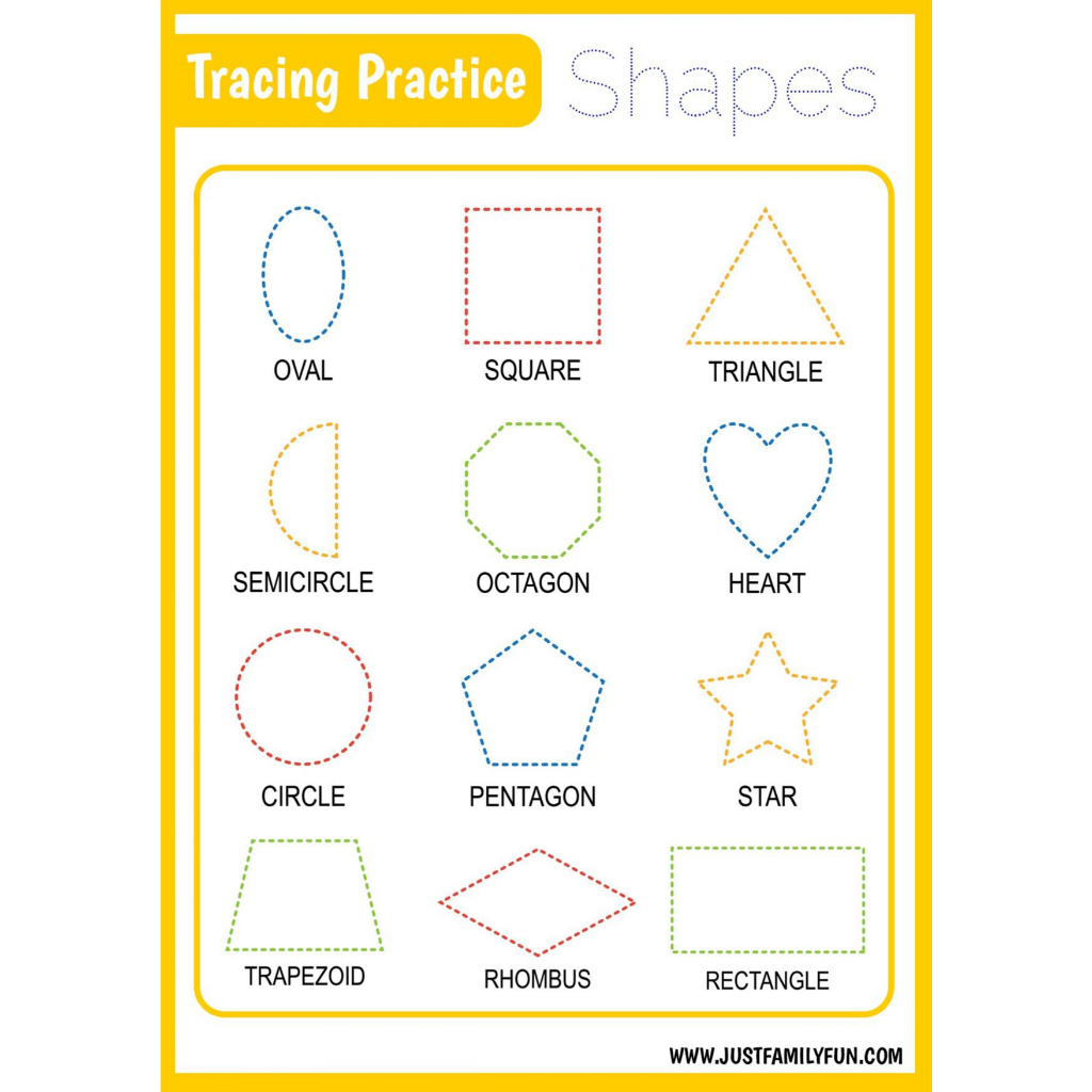 Shapes Tracing Practice Educational Chart A4 | Shopee Philippines