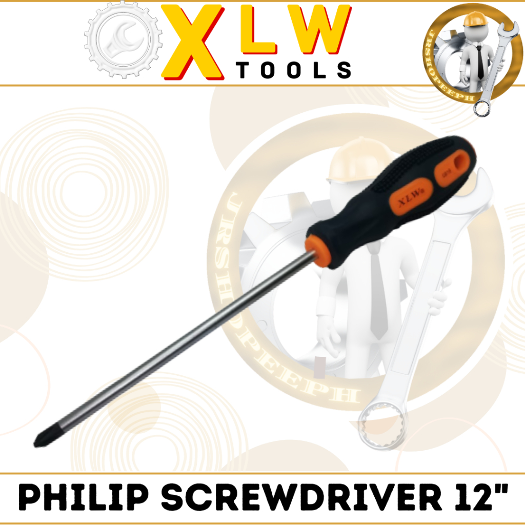XLW Philip Screwdriver 12" Rubber Handle With Tips