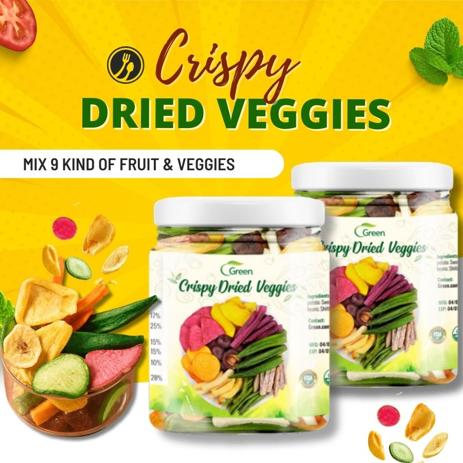 Crispy dried fruits and vegetables snack , dried mixed 9 type of fruits