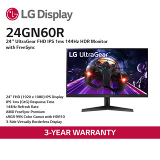 LG 24GN60R-B Ultragear FHD Ips 1ms 144hz HDR Monitor With Freesync ...