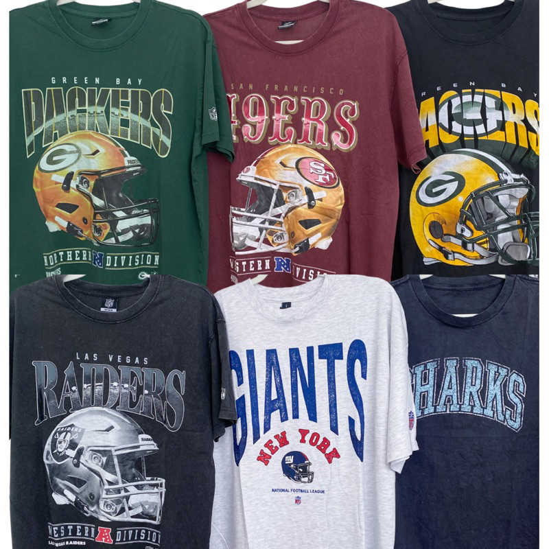 NFL AFL NRL COLLEGIATE GRAPHIC TSHIRTS OVERRUN COMPLETE TAGS | Shopee ...