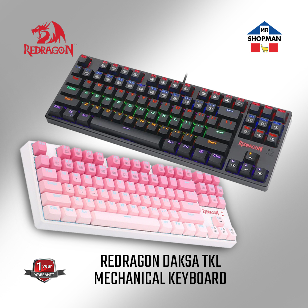 Redragon Daksa Mechanical Gaming Keyboard Pink | Shopee Philippines
