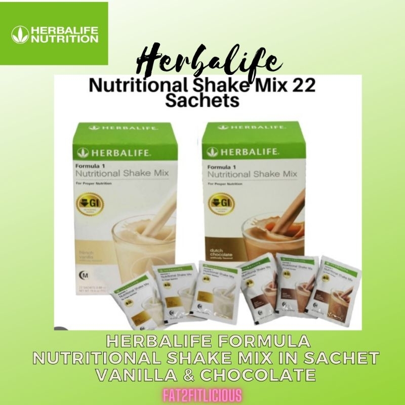 HERBALIFE SHAKE FORMULA 1 VANILLA OR CHOCOLATE (22 SACHET) | Shopee ...