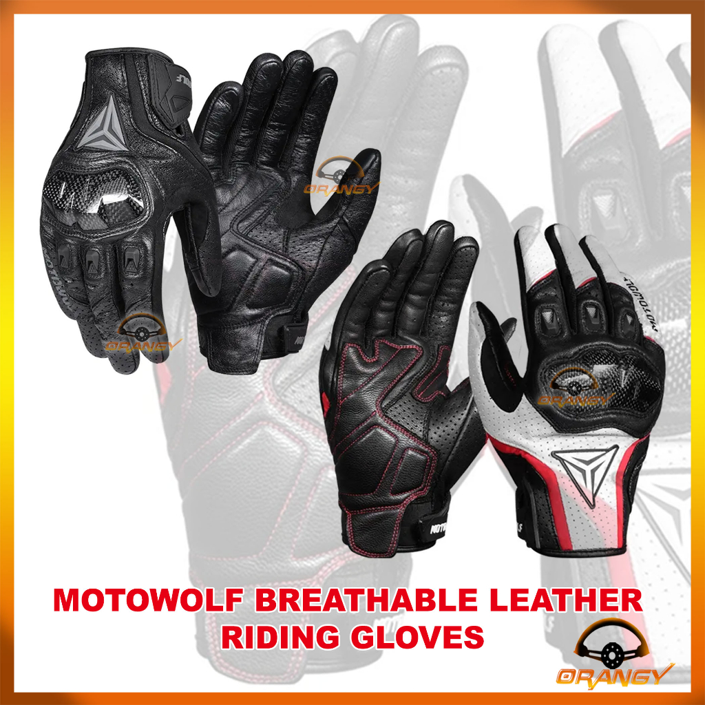 Motowolf Breathable Leather Riding Gloves 0305 Carbon Fiber Knuckle Protection Original