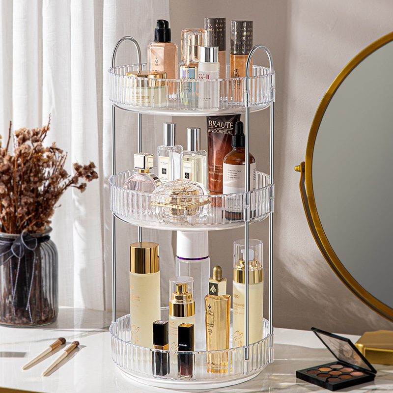 Transparent 360 Rotating Acrylic Organizer Spice Rack Cosmetics Beauty ...