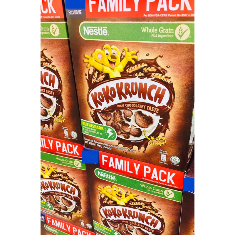 Nestle Koko Krunch Whole Grain Chocolate Cereal 900g (2 Boxes inside