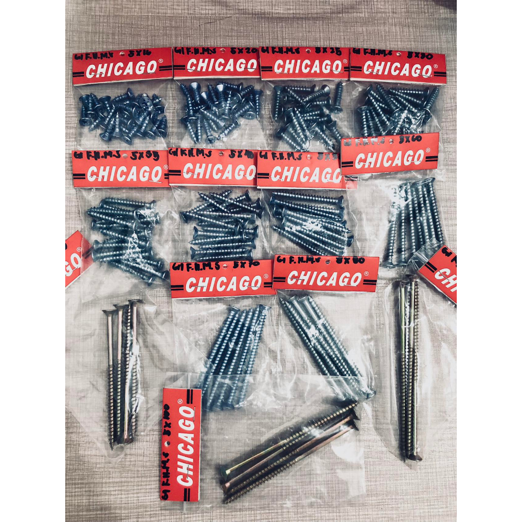 GI FHMS, FLAT HEAD METAL SCREW 4mm & 5mm SOLD PER PACK!! | Shopee ...