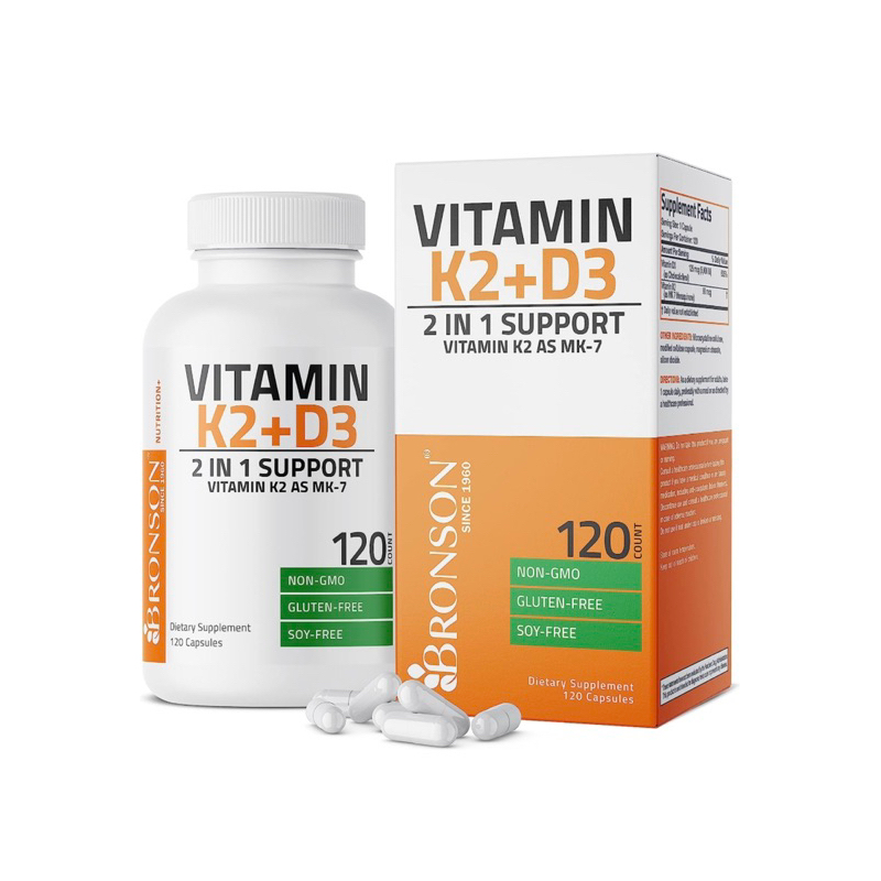 Bronson Vitamin K2 (MK7) with D3 5000 IU Vitamin D3 & 90 mcg Vitamin K2