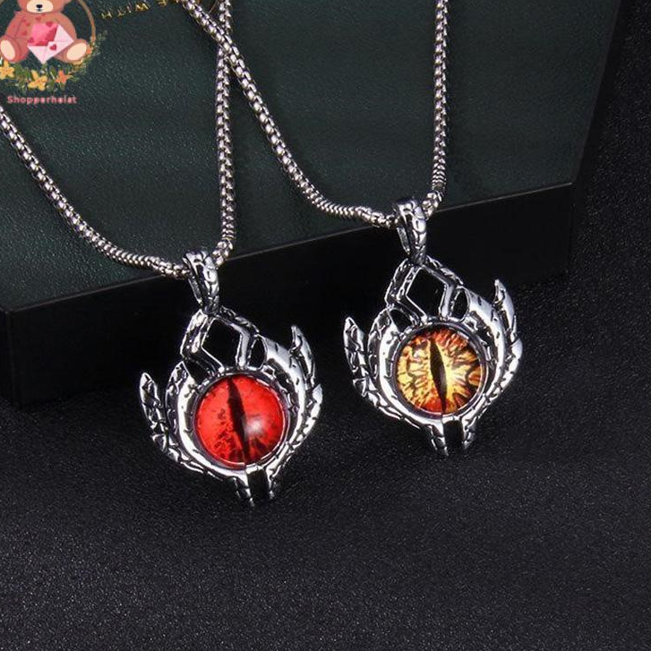 Vintage Punk Turkish Devil's Eye Alloy Pendant Stainless Steel Chain ...