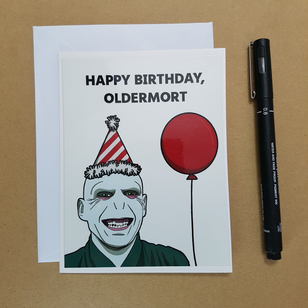 Funny Voldemort Birthday Greeting Card, Harry Potter Greeting Card ...