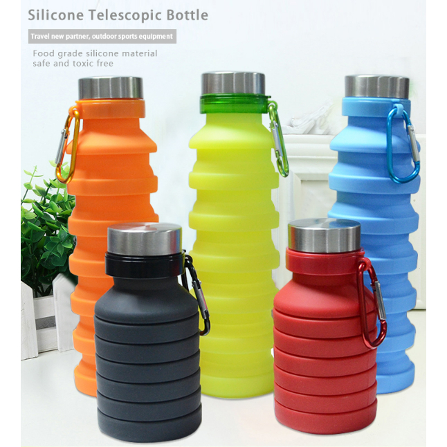 Outdoor Sports Bottle Bpa-free Silicone Foldable Collapsible Water ...
