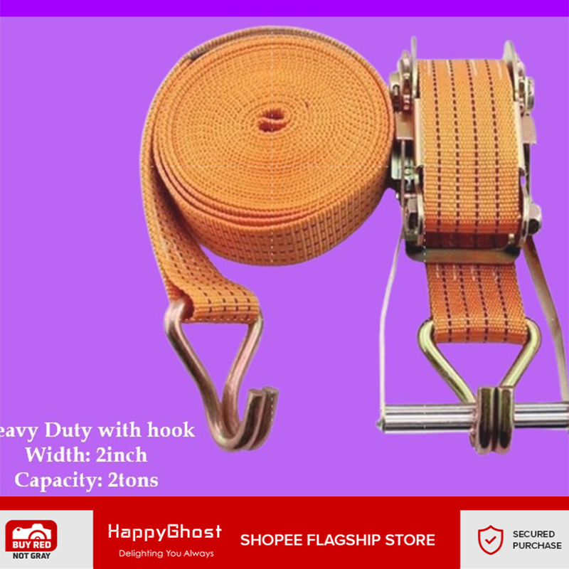 10M Cargo Strap 2'' 2T Heavy Duty Adjustable Ratchet Cargo Tie Down