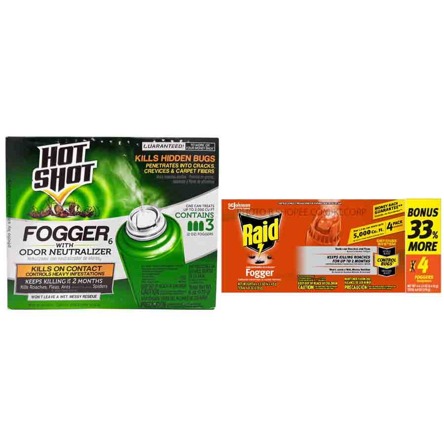Raid Concentrated Deep Reach & HOT SHOT FOGGER with Odor Neutralizer S3