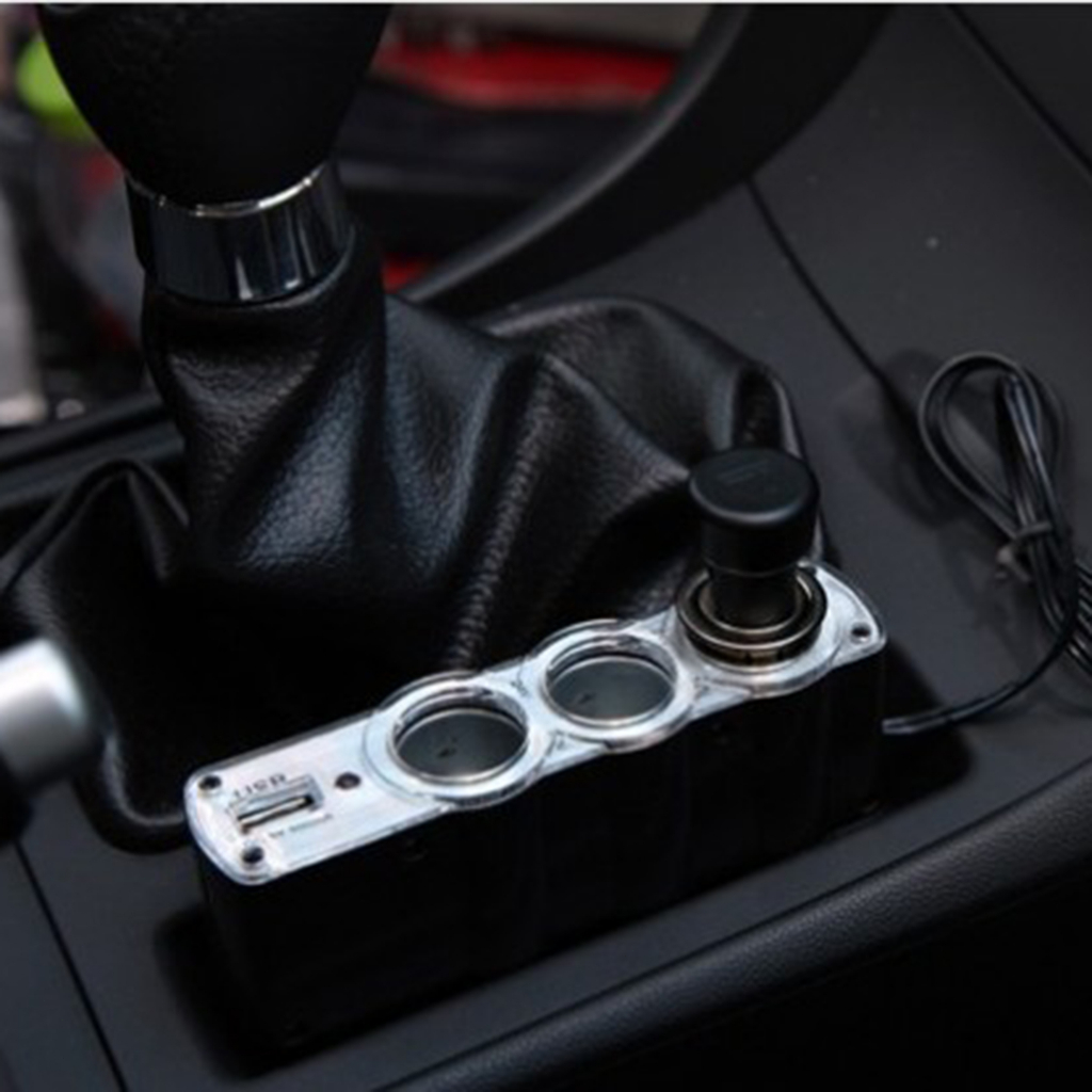 12V/5A 3 Way Universal Car Cigarette Lighter Sockets Splitter Plug LED