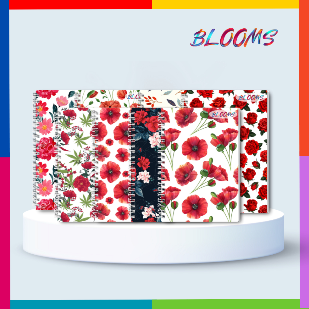 SASSY BLOOMS High Quality Notebook Red School Flower Stationery Pads ...