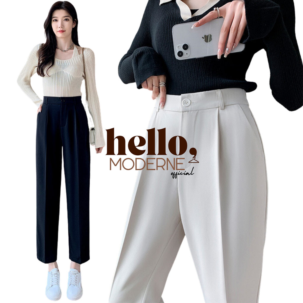 Hello Moderne Straight Cut Trouser 26 37 Women Scut Shopee Philippines