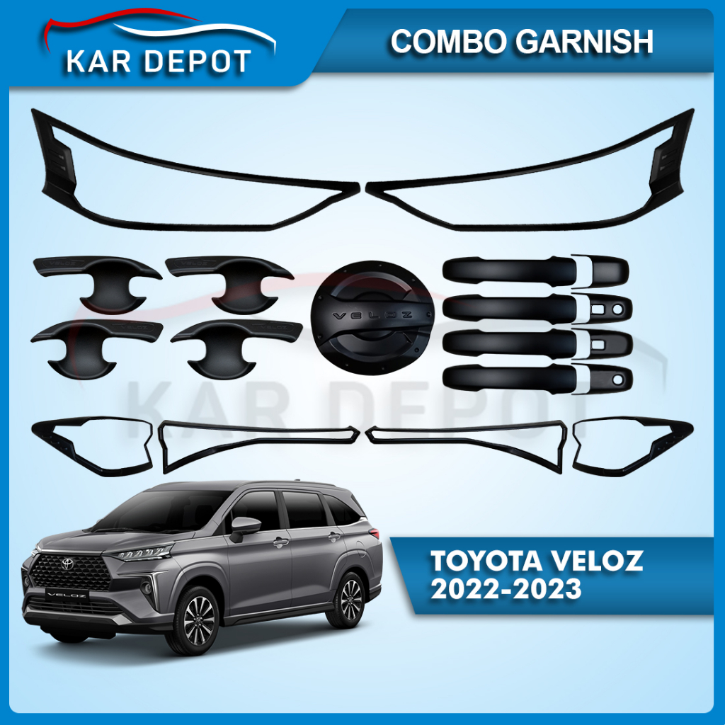 Toyota Veloz 2022 - 2023 Combo Set Garnish Matte black | Shopee Philippines