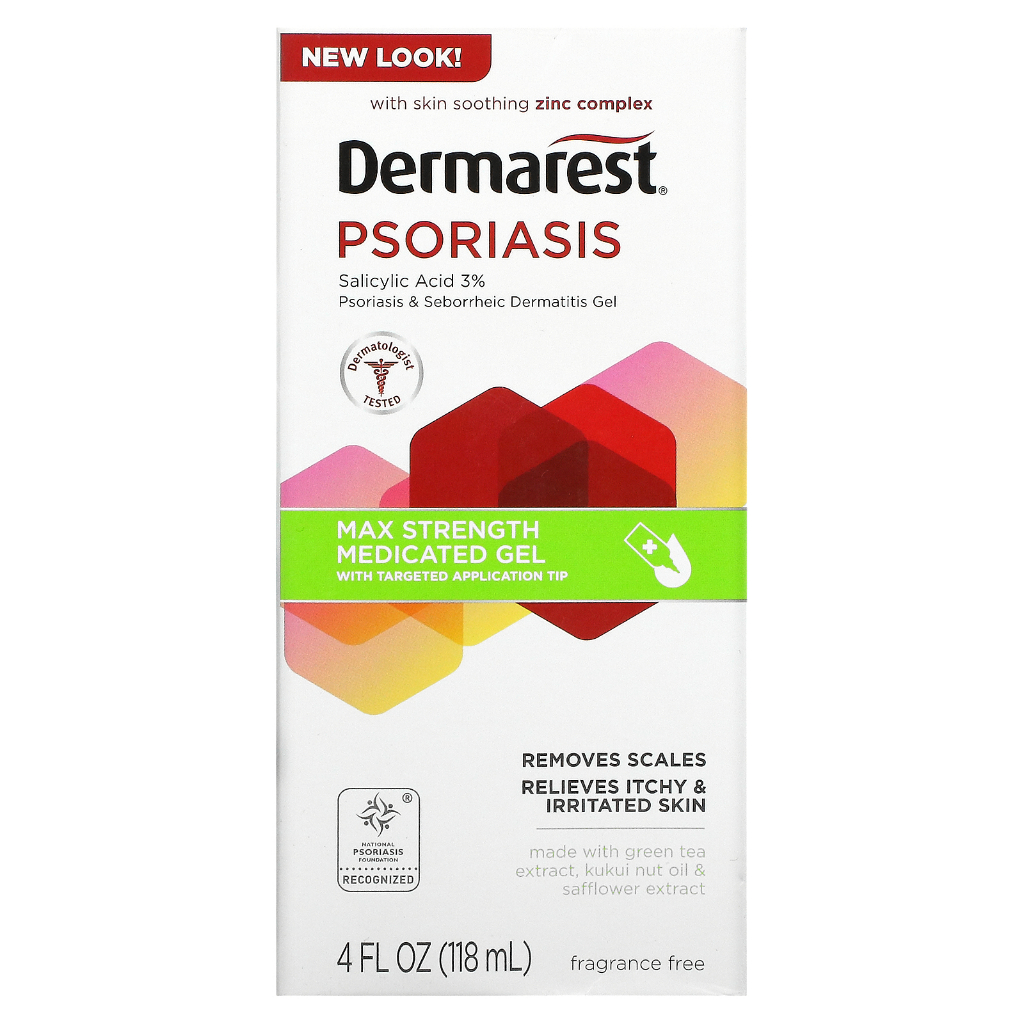 Dermarest, Psoriasis, Maximum Strength Medicated Gel, Fragrance Free, 4 ...