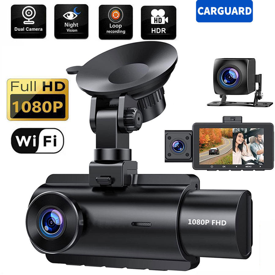 Carguard 3 Camera Dashcam With WiFi 3 Way 1080P Lens Car Dash Cam For ...
