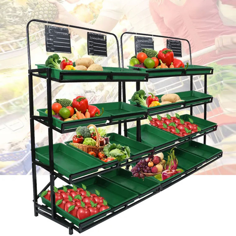 Fruit and vegetable shelves multilayer display shelves supermarket