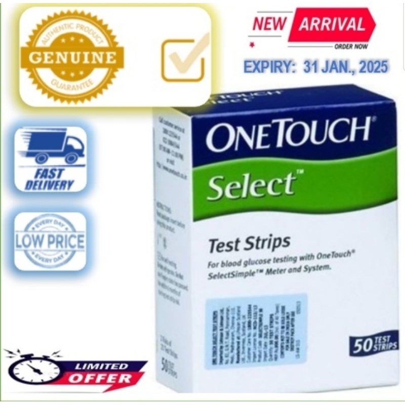 ONE TOUCH SELECT TEST STRIPS/LONG EXPIRY (DECEMBER,2024) Shopee