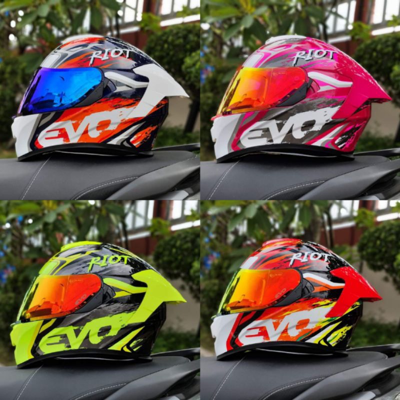 EVO GTPro RIOT Fullface Dualvisor Helmet (Free Clear visor) Shopee