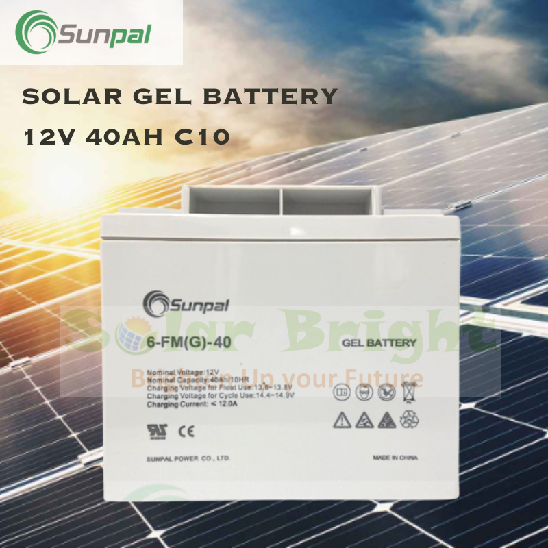 SUNPAL Solar 12V 40AH BRANDNEW GEL Battery Depp Cycle C10 Rate ...