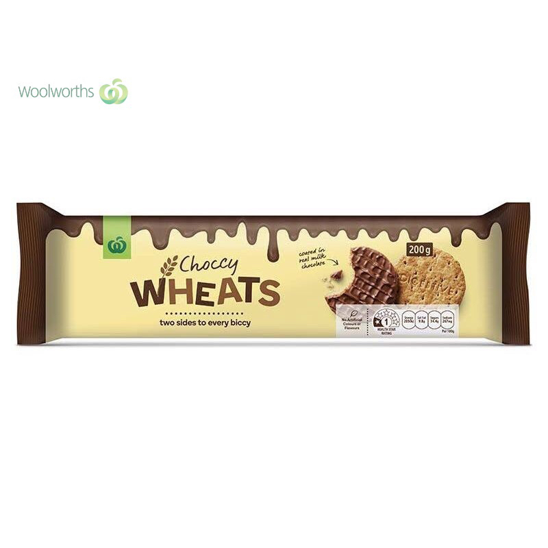Woolworths CHOCCY WHEATS Milk Chocolate Digestive Biscuits Shopee