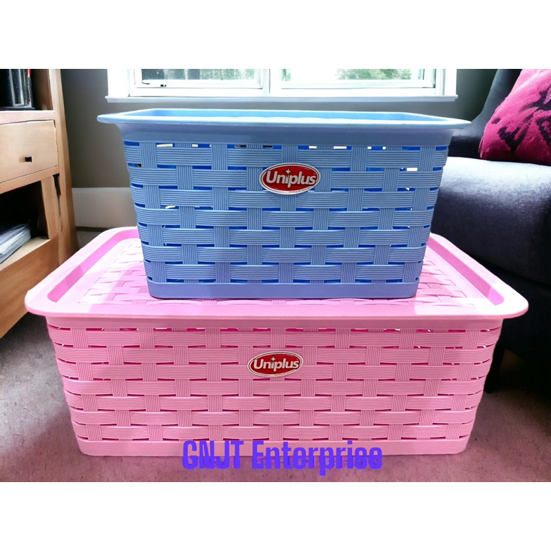 Rattan Storage Box Organizer Container w/ Lid Stackable Shopee