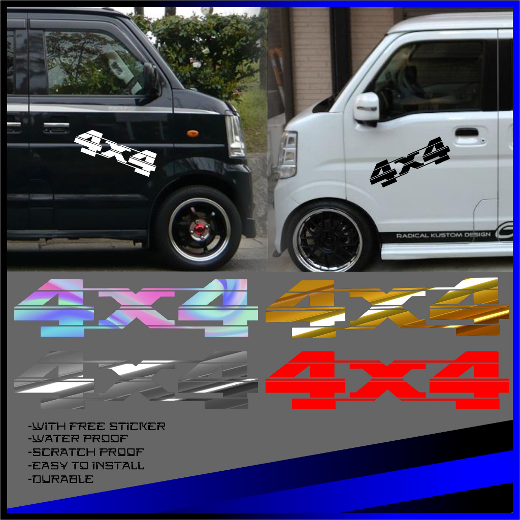 4x4 Multicab Car door sticker decals, cutout durable & high quality