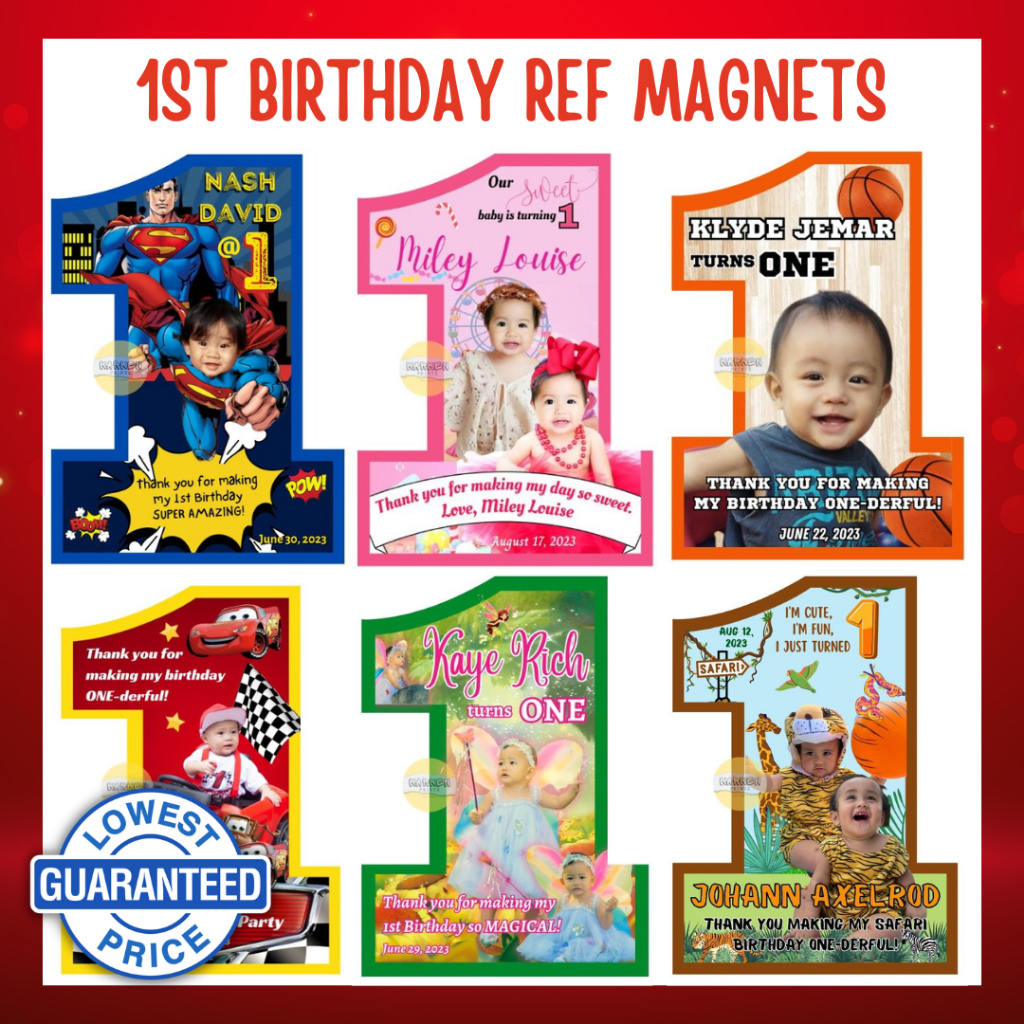 1st Birthday Ref Magnets Bigger Than Atm Size Giveaways Souvenirs