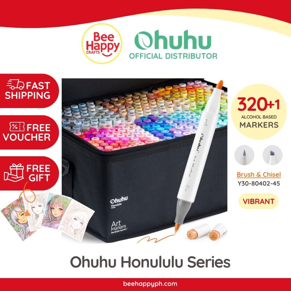 Ohuhu Honolulu 320 Colors Dual Tips Alcohol Art Markers, Chisel&Brush ...