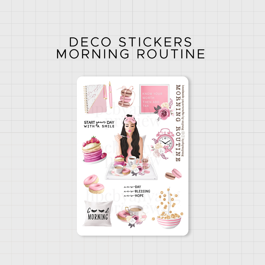 MORNING ROUTINE | Girl Deco Stickers for your Planners and Journals | Shopee Philippines