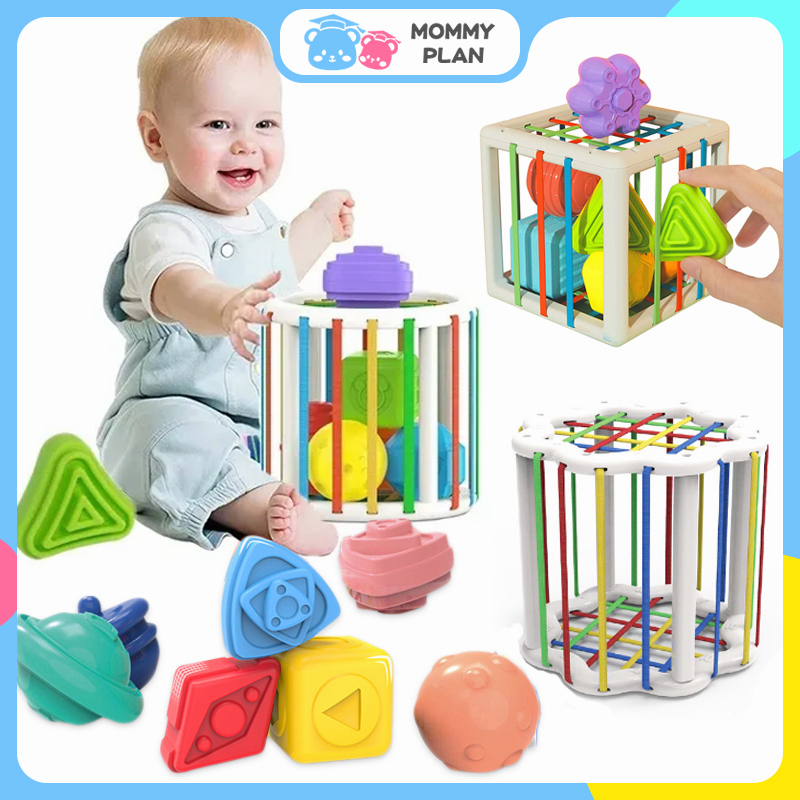 Baby Rainbow Sesele Toys Early Teaching Rubik's Cube Grasp Shape Color ...