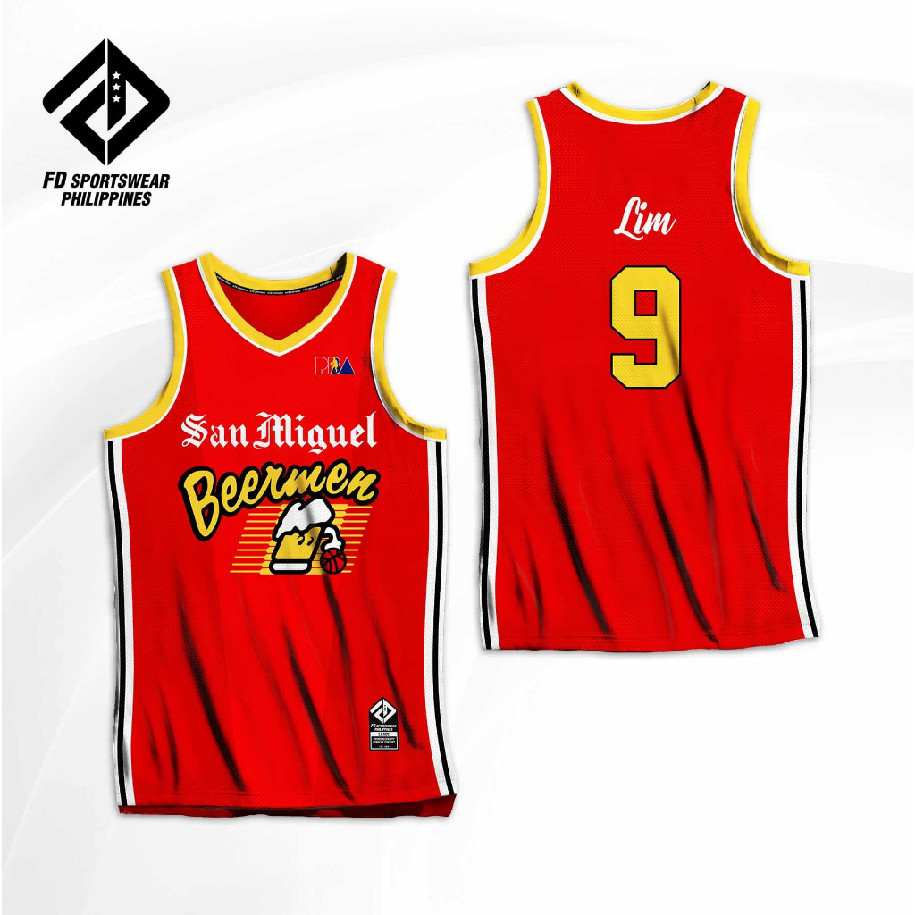 SAN MIGUEL BEER PBA RETRO V3 RED LIM CAIDIC ILDEFONSO HONTIVEROS FIBA ...