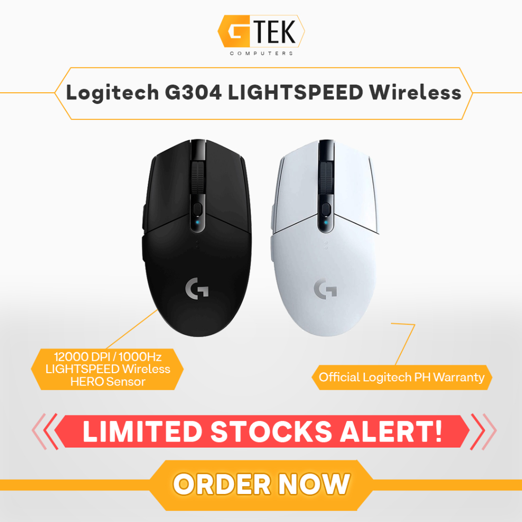 Logitech G304 LIGHTSPEED HERO Sensor 12000 DPI Wireless Gaming Mouse ...