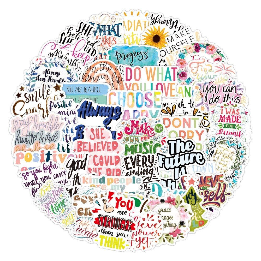 50PCS Cute Quotes Motivational Stickers SP18 Graffiti Laptop Notebook ...