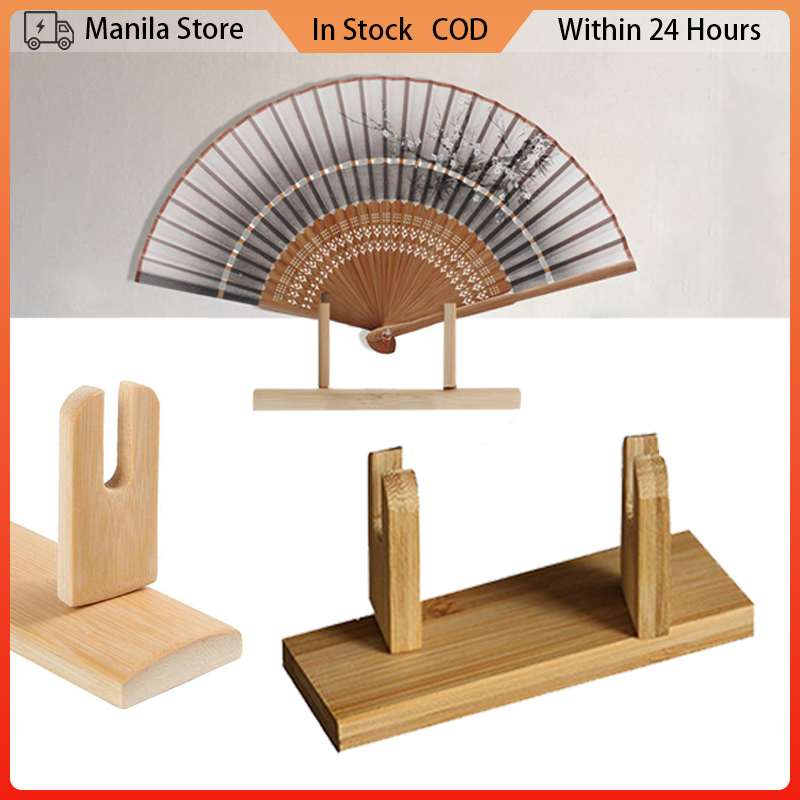 Wooden Vintage Style Fan Display Holder Chinese Folding Fan Stand