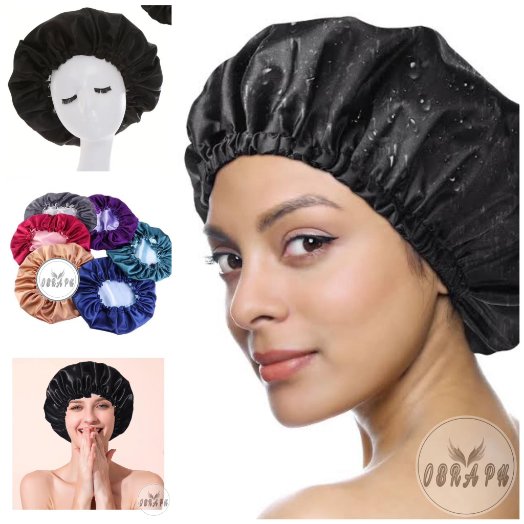 Reversible Satin Sleeping Cap Silk Cap Satin Silk Shower Cap